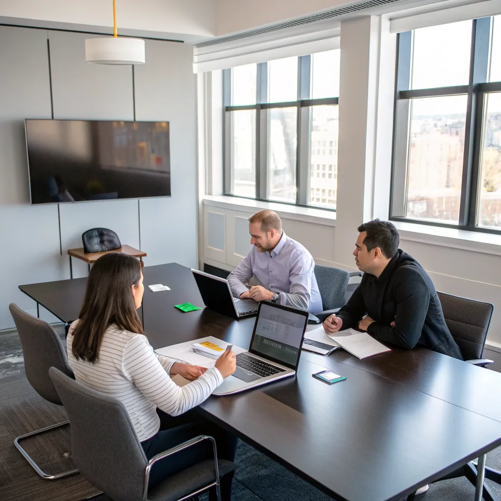 Team meeting in a modern conference room